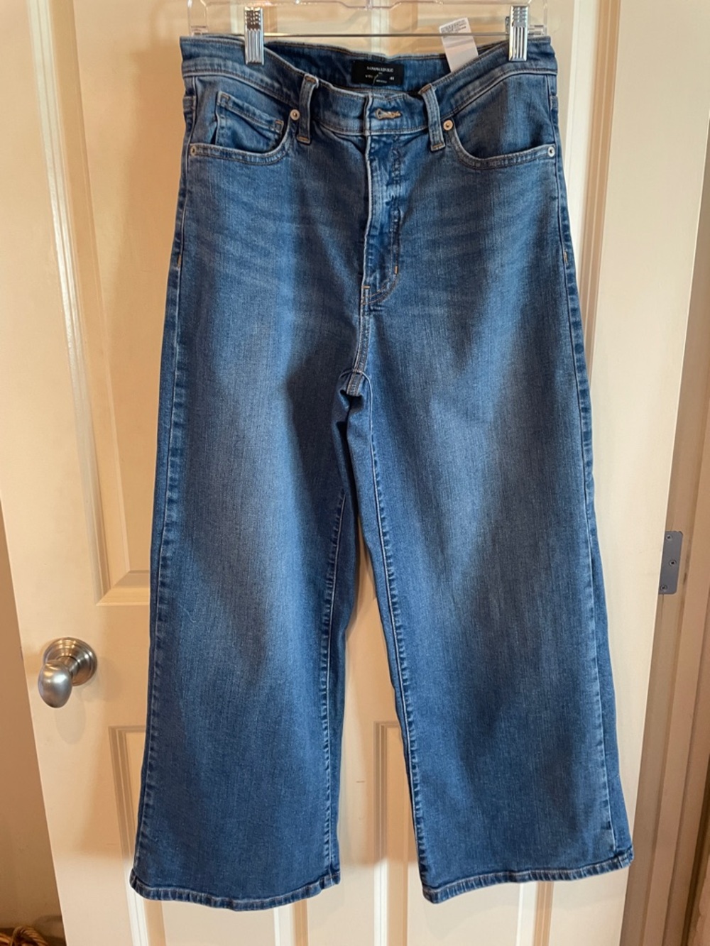 Banana Republic Blue Wide-Leg High-Rise Cropped Jeans